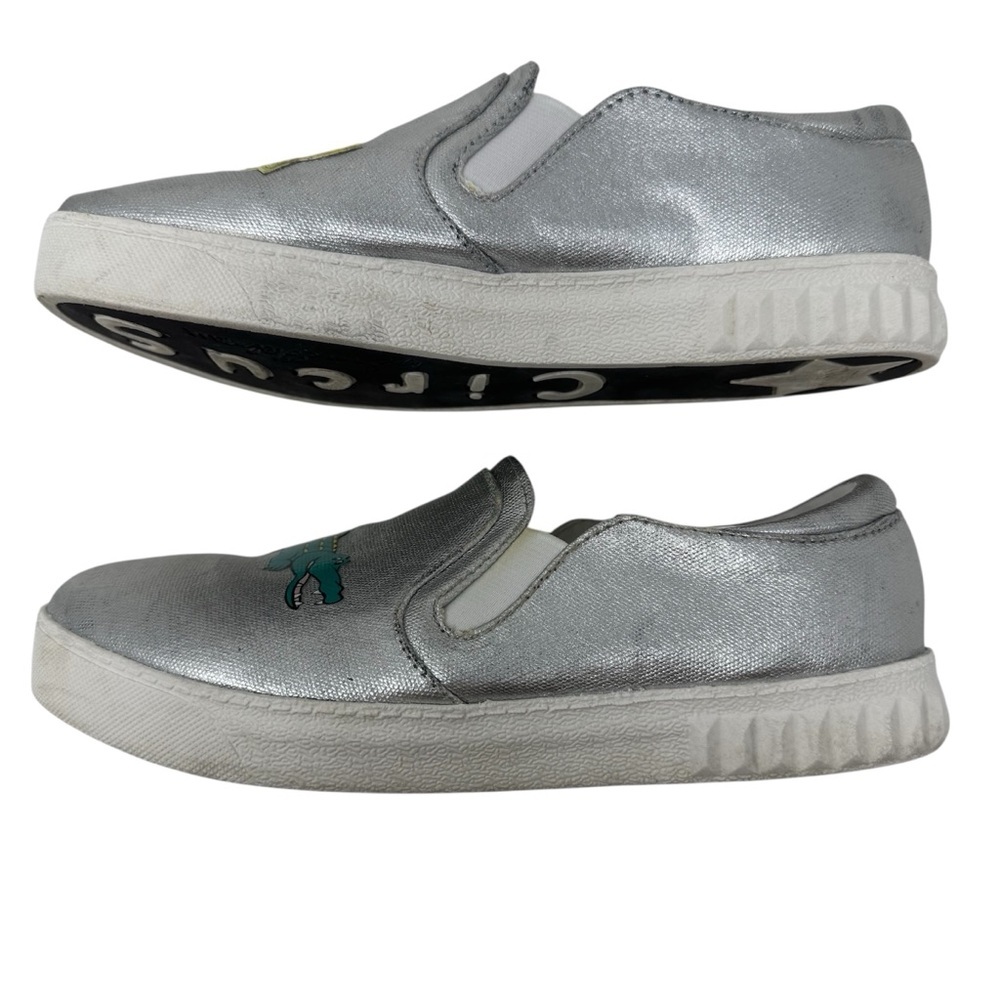 Circus by Sam Edelman Silver Slip-On Sneaker Later Alligator Statement Kidcore - Picture 7 of 16